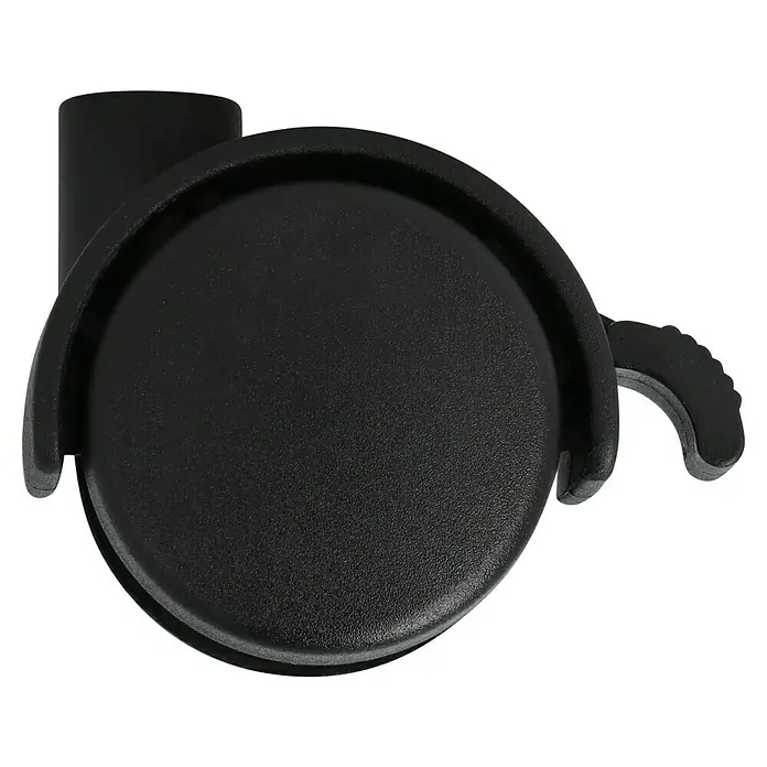 Dörner & Helmer Doppelrolle - Durchmesser Rollen: 40 mm, Traglast: 20 kg, Gleitlager, Mit Rückenloch und Feststeller, Durchmesser Rückenloch: 8 mm - Rechte Seitenansicht