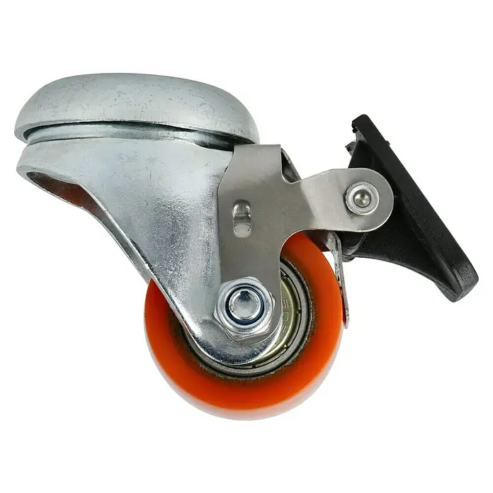 Dörner & Helmer Schwerlastrolle - Durchmesser Rollen: 35 mm, Traglast: 100 kg, Kugellager, Mit Rückenloch und Feststeller - Rechte Seitenansicht