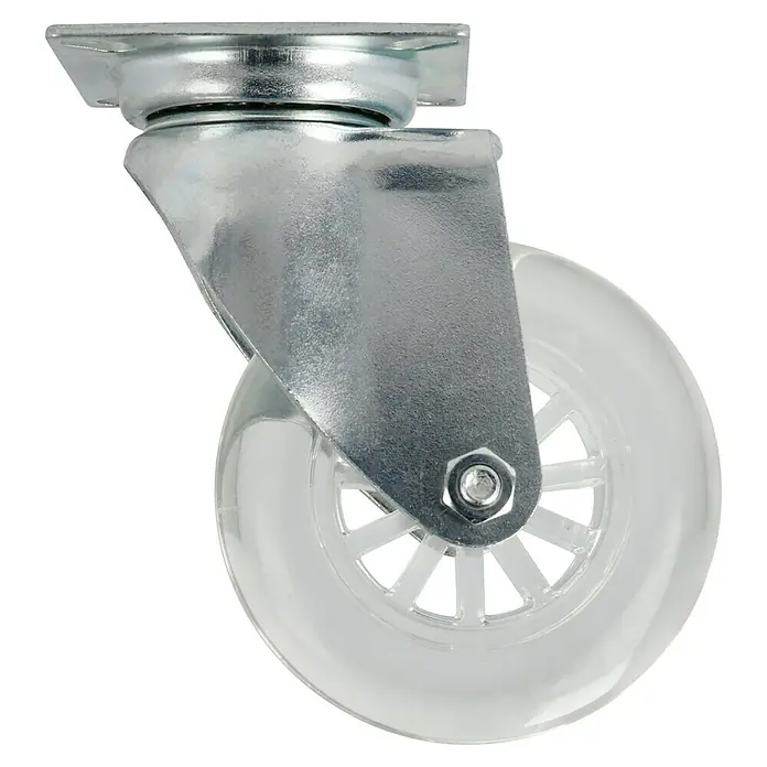 Dörner & Helmer Design-Lenkrolle - Durchmesser Rollen: 75 mm, Traglast: 50 kg, Gleitlager, Mit Platte - Rechte Seitenansicht