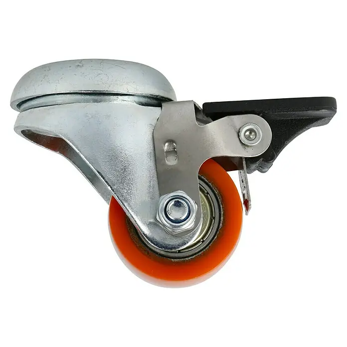 Dörner & Helmer Schwerlastrolle - Durchmesser Rollen: 35 mm, Traglast: 100 kg, Kugellager, Mit Rückenloch und Feststeller - Rechte Seitenansicht