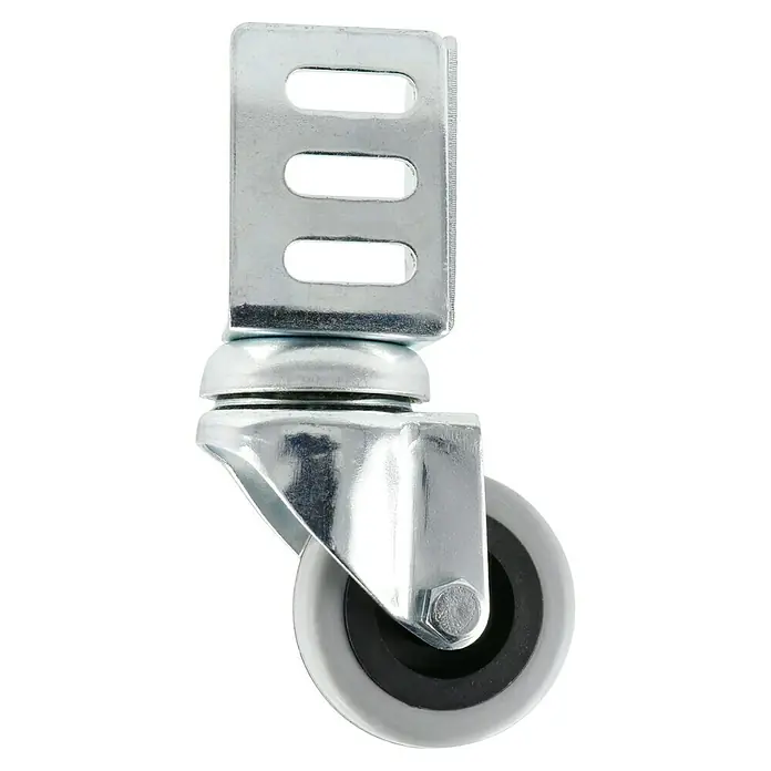 Stabilit Rueda giratoria para equipos - Diámetro ruedas: 50 mm, Capacidad de carga: 40 kg, Material rueda: Goma, Con chapa angular, Casquillo liso - Vista de perfil derecho