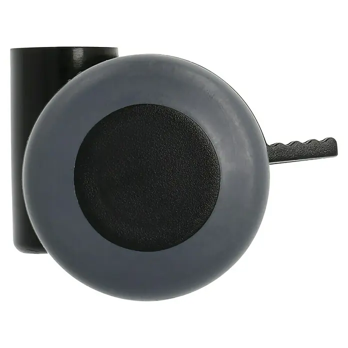 Stabilit Rueda para suelos de madera - Diámetro ruedas: 35 mm, Capacidad de carga: 70 kg, Casquillo liso, Con agujero pasante y freno, Diámetro agujero posterior: 8 mm - Vista de perfil derecho