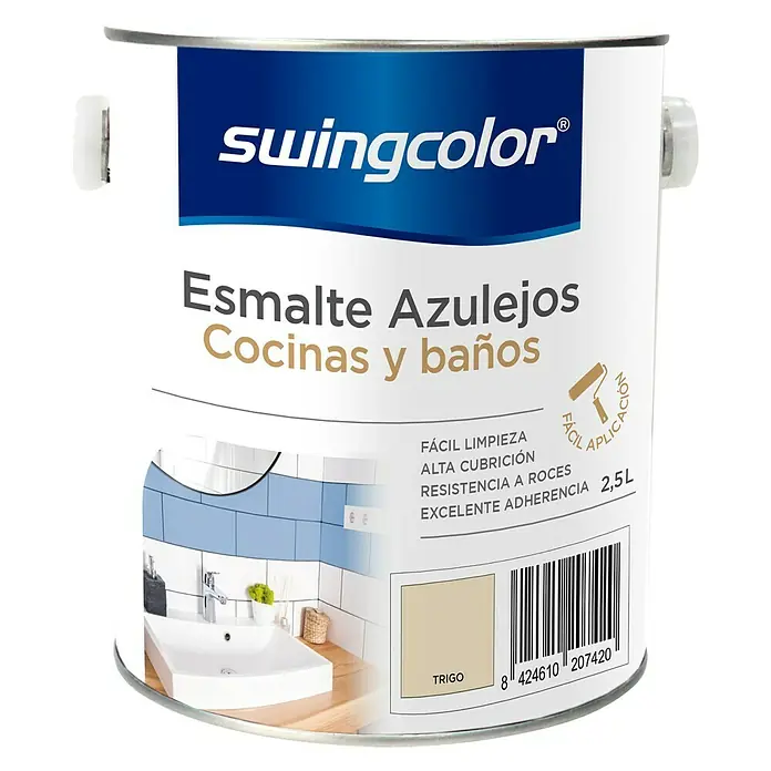 swingcolor Esmalte para azulejos Cocinas y baños - Trigo, 2,5 l, Brillante - Vista frontal