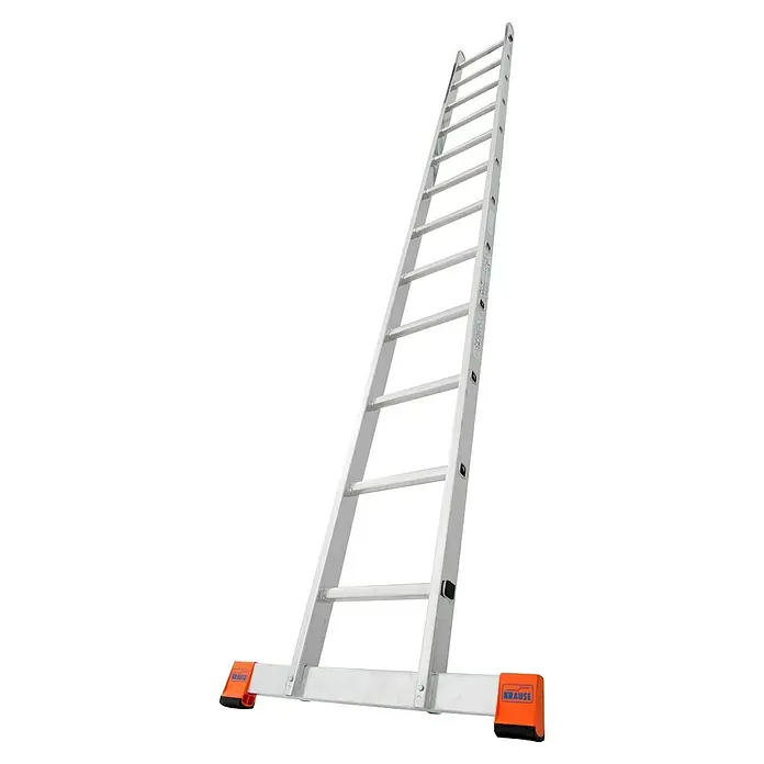 Krause Monto Sprossen-Anlegeleiter Sibilo - 12 Sprossen, Arbeitshöhe: 4,4 m, Aluminium - Diagonale Ansicht