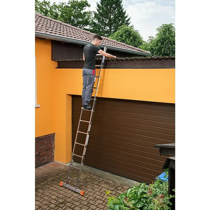 Krause Monto Sprossen-Anlegeleiter Sibilo - 12 Sprossen, Arbeitshöhe: 4,4 m, Aluminium - Anwendungsbeispiel