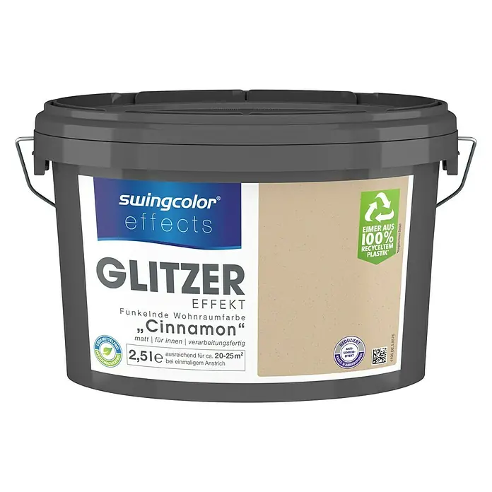 swingcolor effects Effektfarbe Glitzer - Glitzer-Optik, Cinnamon, 2,5 l, Matt - Vorderansicht