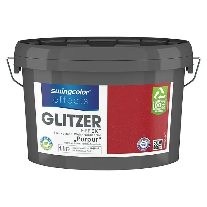 swingcolor effects Effektfarbe Glitzer - Glitzer-Optik, Purpur, 1 l, Matt - Vorderansicht