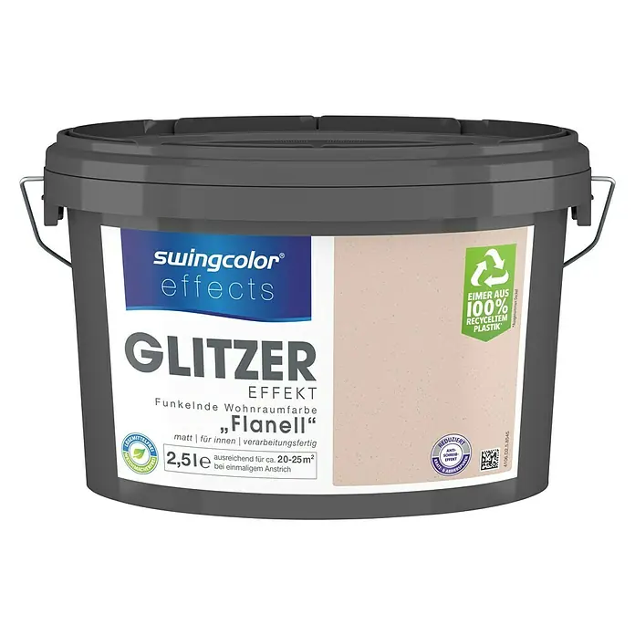 swingcolor effects Effektfarbe Glitzer - Glitzer-Optik, Flanell, 2,5 l, Matt - Vorderansicht