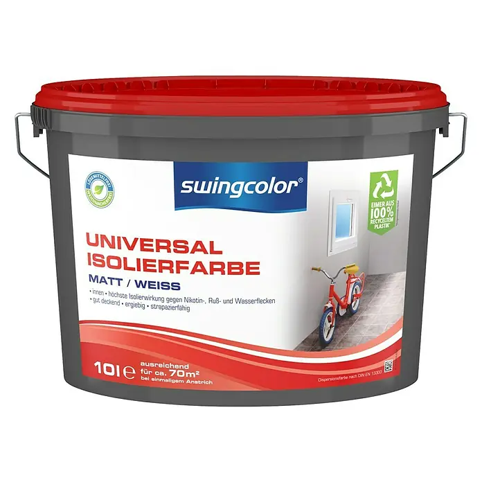 swingcolor Isolierfarbe Universal - Weiß, 10 l, Matt - Vorderansicht