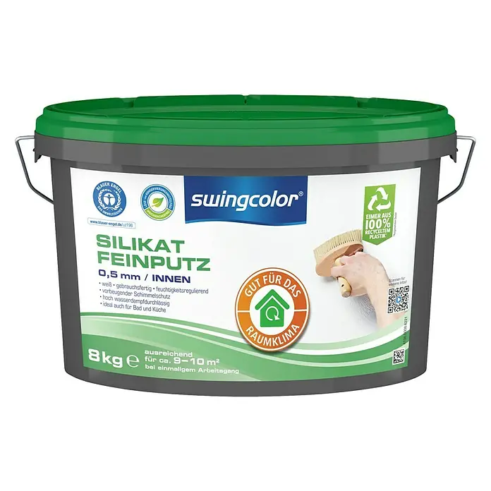 swingcolor Silikat-Feinputz - Weiß, 8 kg, Korngröße: 0,5 mm - Vorderansicht