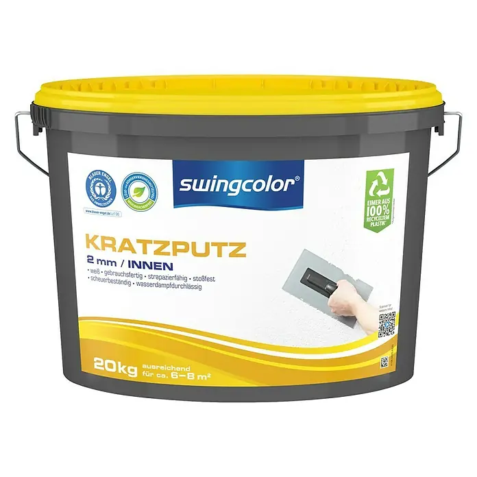 swingcolor Kratzputz - Weiß, 20 kg, Konservierungsmittelfrei - Vorderansicht