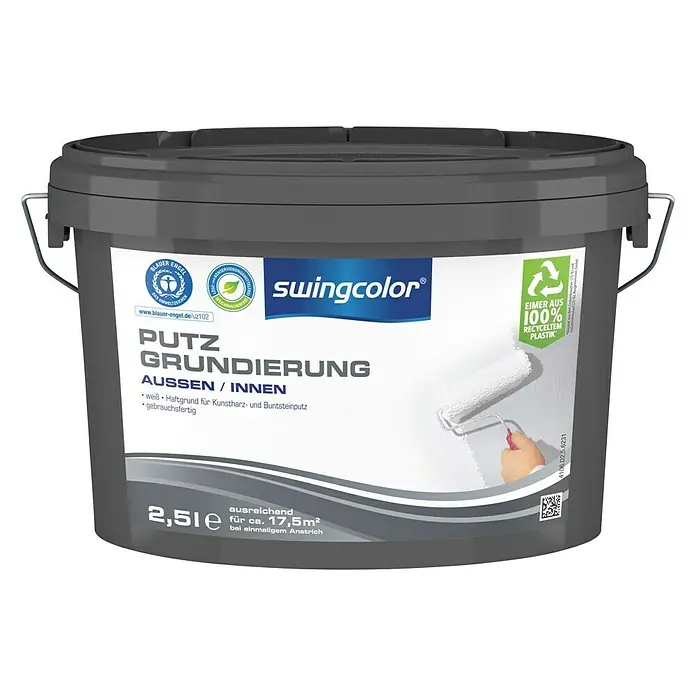 swingcolor Putzgrund - Weiß, 2,5 l, Konservierungsmittelfrei - Vorderansicht
