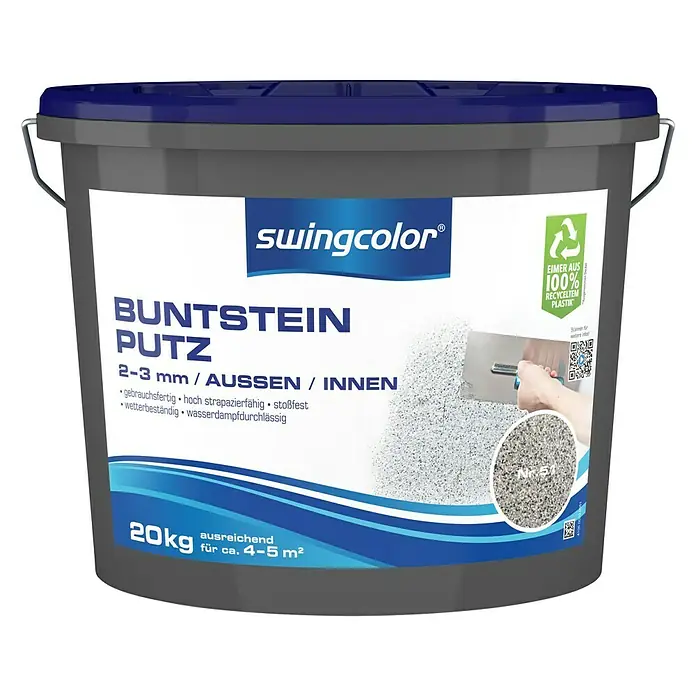 swingcolor Buntsteinputz - Farbton: Nr. 51, 20 kg, Korngröße: 2 - 3 mm - Vorderansicht