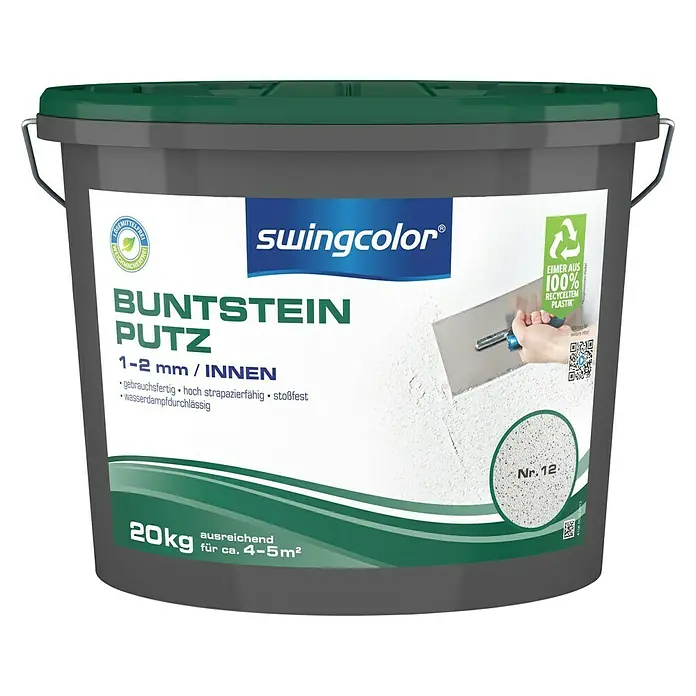 swingcolor Buntsteinputz - Farbton: Nr. 12, 20 kg, Korngröße: 1 - 2 mm - Vorderansicht