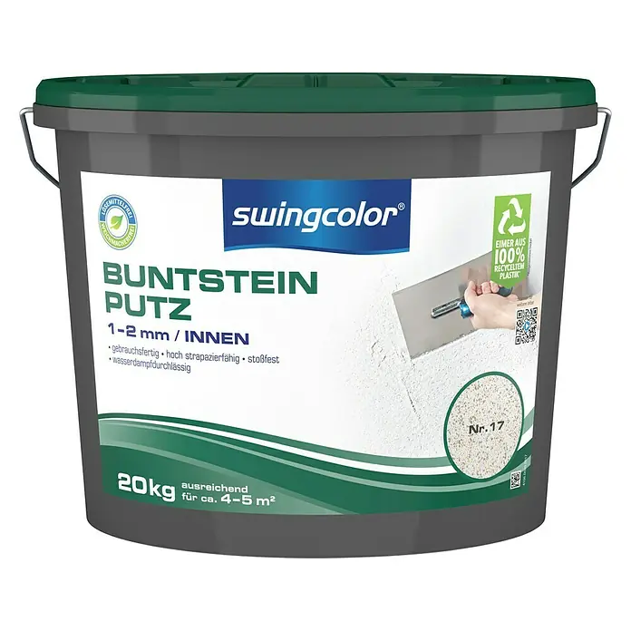 swingcolor Buntsteinputz - Farbton: Nr. 17, 20 kg, Korngröße: 1 - 2 mm - Vorderansicht