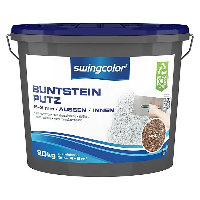 swingcolor Buntsteinputz - Farbton: Nr. 52, 20 kg, Korngröße: 2 - 3 mm - Vorderansicht