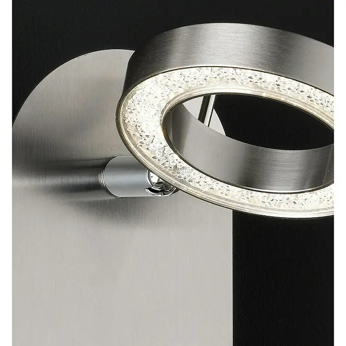 WOFI LED-Wand- & Deckenleuchte Naomi - 5 W, L x B x H: 9 x 15 x 16 cm, Nickel-matt, Warmweiß, 1 Stk. - Detailaufnahme