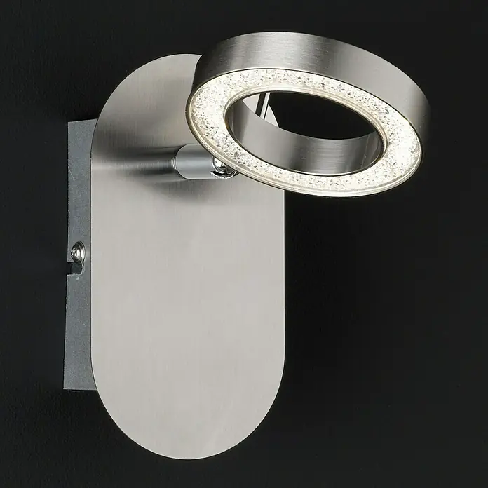 WOFI LED-Wand- & Deckenleuchte Naomi - 5 W, L x B x H: 9 x 15 x 16 cm, Nickel-matt, Warmweiß, 1 Stk. - Stimmungsaufnahme