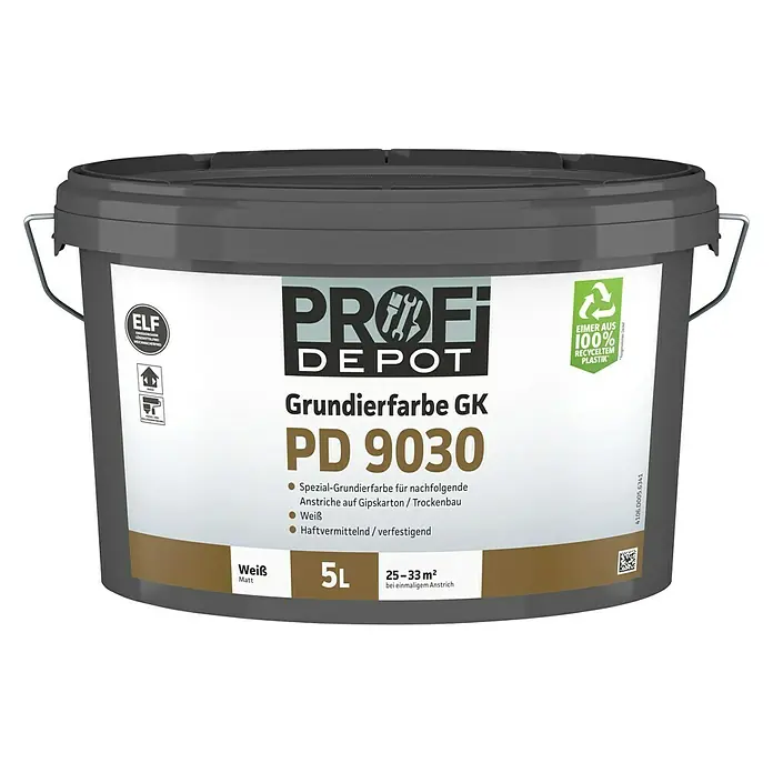 Profi Depot PD Grundierfarbe GK PD 9030 - Weiß, 5 l - Vorderansicht