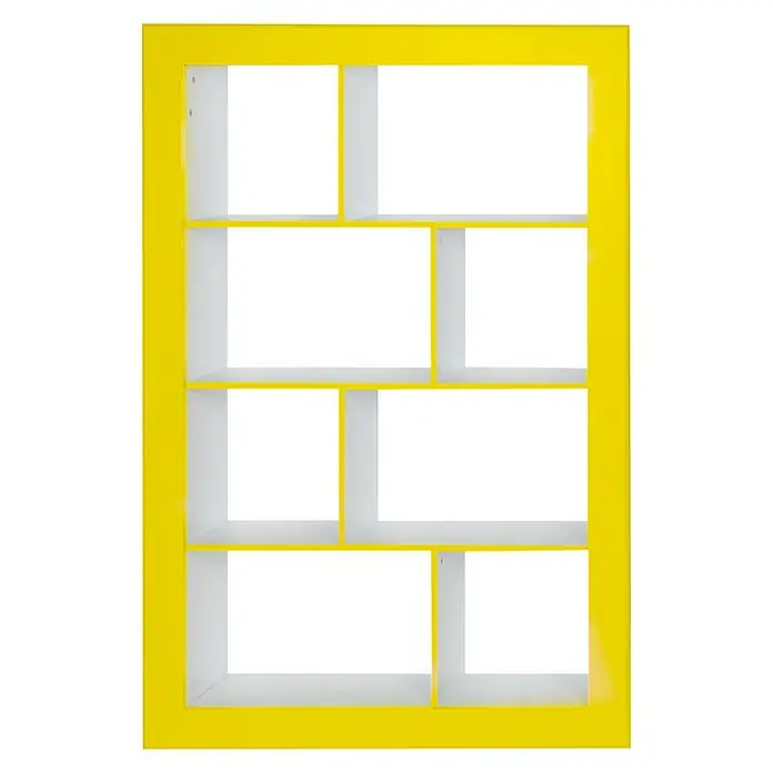 Phönix Regal Frame - L x B x H: 31,5 x 108,8 x 158,8 cm, Weiß/Gelb, Traglast: 5 kg/Boden - Linke Seitenansicht
