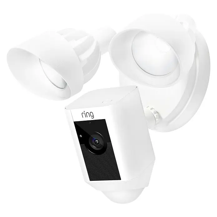 Ring Türkamera Floodlight Cam - Weiß, 1.920 x 1.080 Pixel (Full HD), 2 Wege Kommunikation, IP64, 2 Flutlichter - Vorderansicht