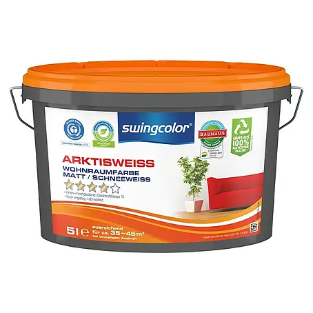 swingcolor  Wandfarbe Arktisweiß