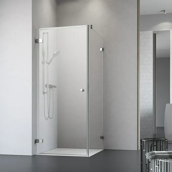 Camargue Air Eckdusche C22+C26 - 77,5 x 77,5 x 200 cm, Stärke: 8 mm, Silber - Stimmungsaufnahme