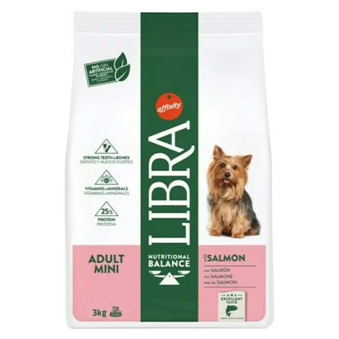 Affinity Libra Pienso seco para perros Adult Mini - 3 kg, Salmón - Vista frontal
