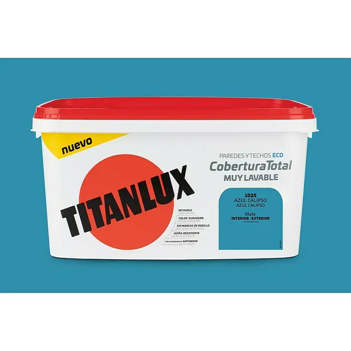 Titan Pintura para paredes Cobertura total - Azul calipso, 4 l, Mate