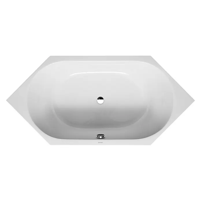 Duravit D-Code Badewanne - 190 x 90 cm, Sechseck, Sanitäracryl, Weiß - Vorderansicht
