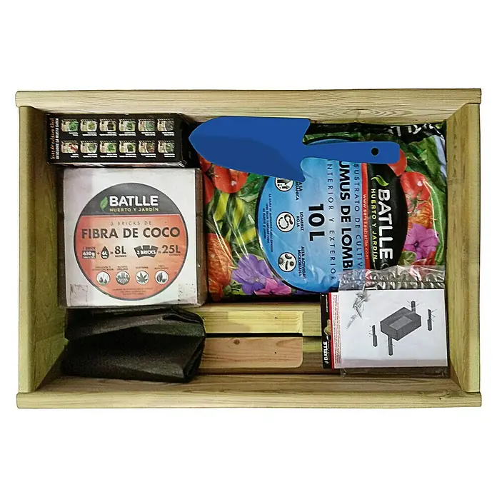 Mesa de cultivo Kit Leo - L x An x Al: 60 x 40 x 40 cm, Natural, Material: Madera