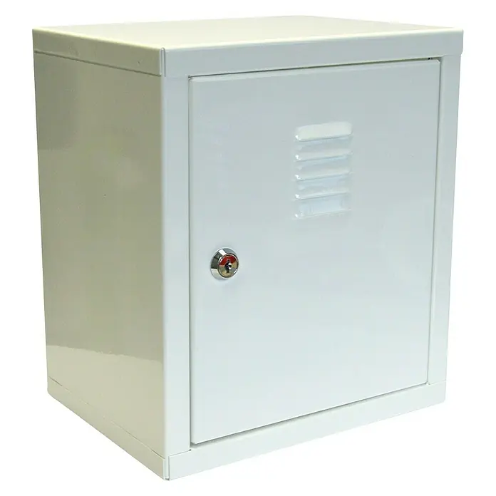 Armario exterior para programadores - L x An x Al: 20 x 27 x 30,5 cm, Metal, Blanco - Vista angular