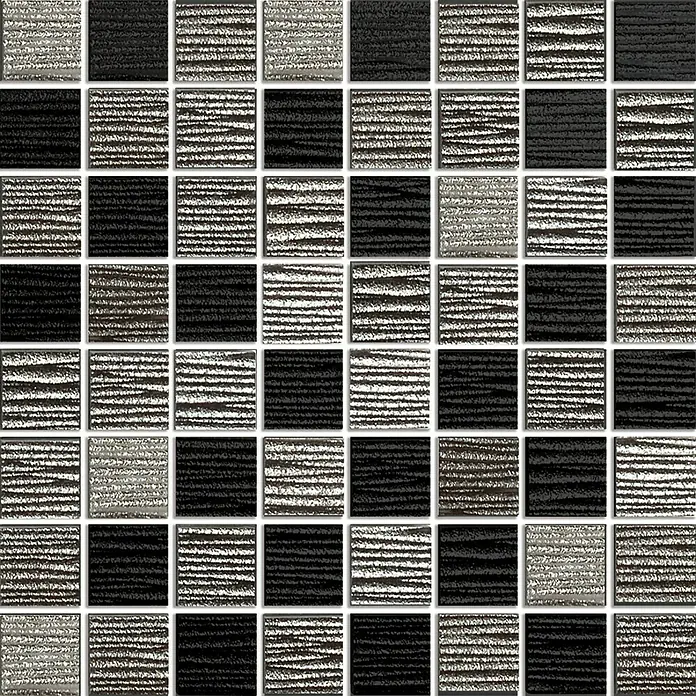 Mosaikfliese Level - 30 x 30 cm, Silber, Schimmernd - Ansicht von oben