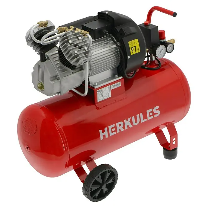 Herkules Kompressor-Set BAUHAUS-Edition - 2,2 kW, 10 bar, 2.850 U/min - Diagonale Ansicht
