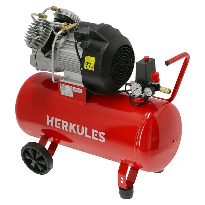 Herkules Kompressor-Set BAUHAUS-Edition - 2,2 kW, 10 bar, 2.850 U/min - Diagonale Ansicht