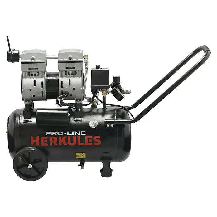 Herkules Pro-Line Flüsterkompressor Siltek 24 - 8 bar, 1 kW, Kesselinhalt: 24 l - Rechte Seitenansicht
