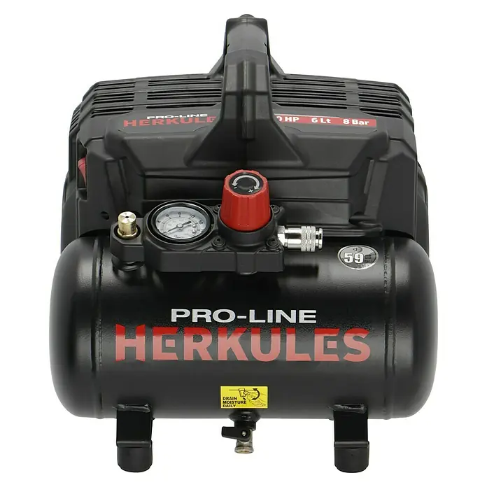 Herkules Pro-Line Flüsterkompressor Siltek+ - 8 bar, 750 W, 6 l - Vorderansicht