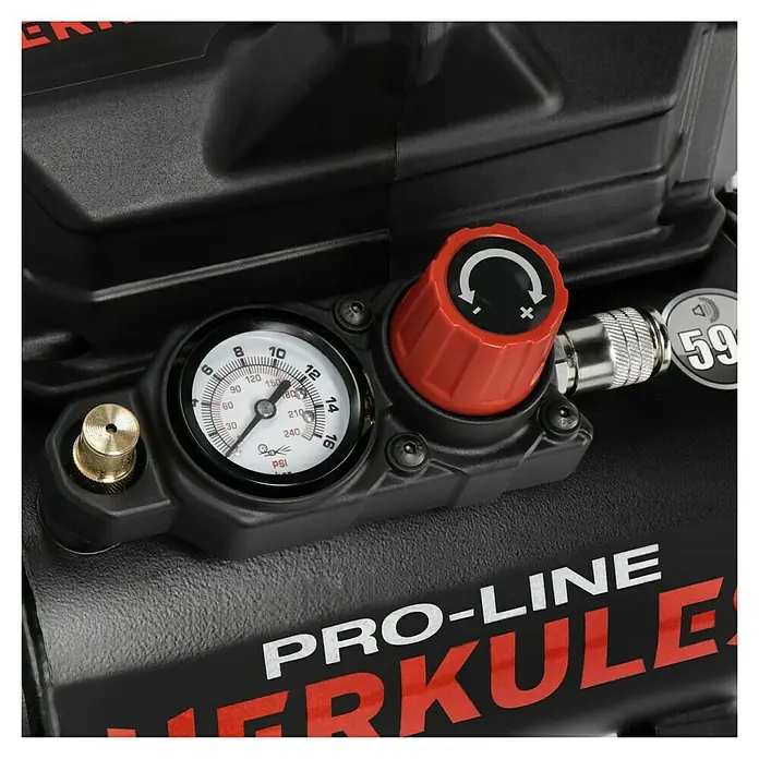 Herkules Pro-Line Flüsterkompressor Siltek+ - 8 bar, 750 W, 6 l - Detailaufnahme