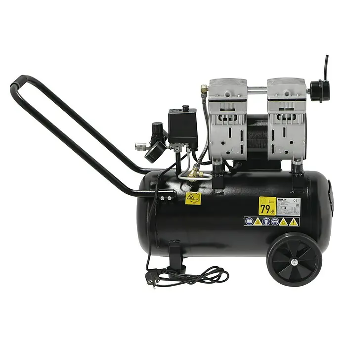 Herkules Pro-Line Flüsterkompressor Siltek 24 - 8 bar, 1 kW, Kesselinhalt: 24 l - Linke Seitenansicht