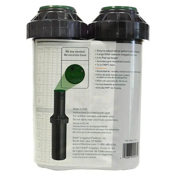 Set de aspersores retractiles Voyager - Polipropileno - Vista trasera
