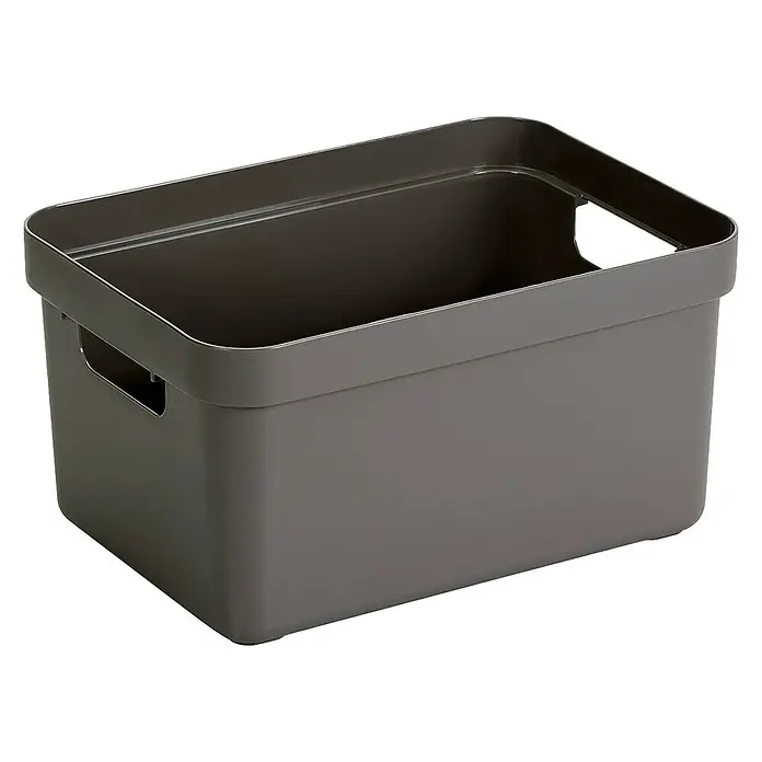 Sunware Aufbewahrungsbox Sigma Home - L x B x H: 25,2 x 18 x 12,2 cm, Kunststoff, Taupe - Linke Seitenansicht