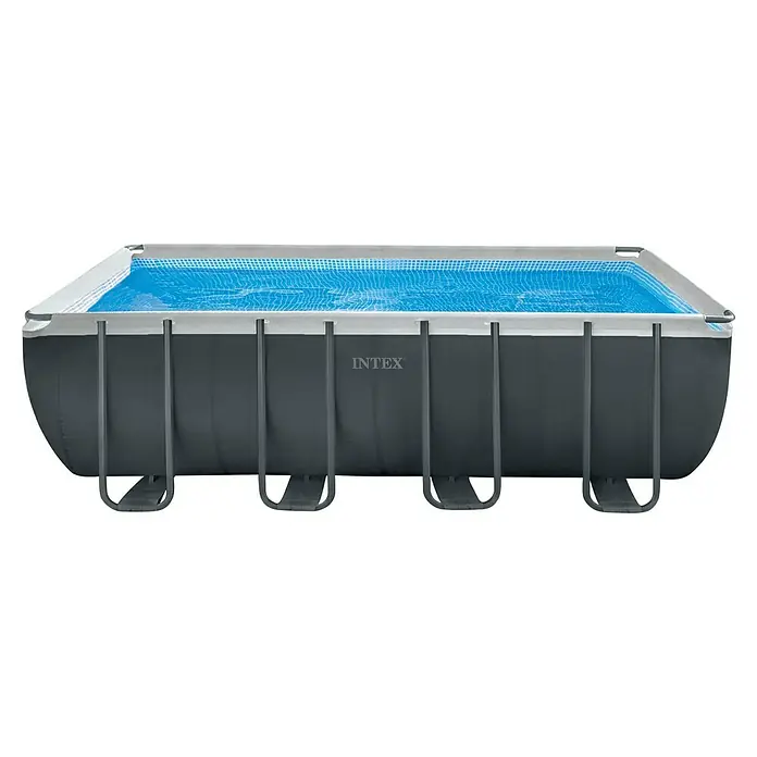 Intex Frame-Pool-Set Ultra Quadra XTR - L x B x H: 549 x 274 x 132 cm, Fassungsvermögen: 17,2 m³, Dunkelgrau, Inkl. Sandfilteranlage - Vorderansicht
