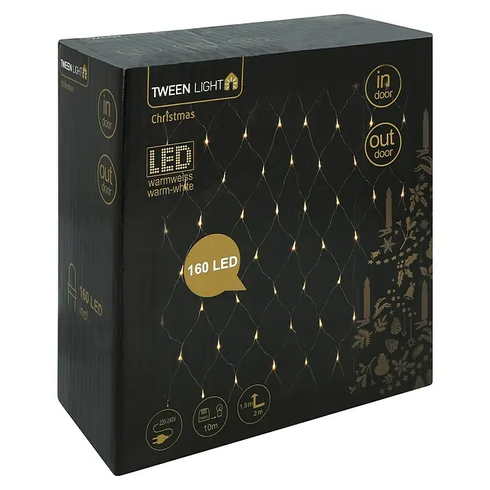 Tween Light LED fényháló - LED-ek száma: 160 db, Kívül - Szögletes nézet