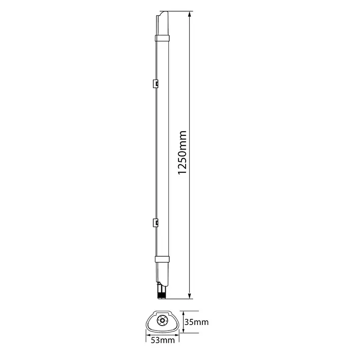 Ritter Leuchten LED-Feuchtraum-Lichtleiste Super Slim - 36 W, Länge: 125 cm, Neutralweiß, IP65 - Skizze