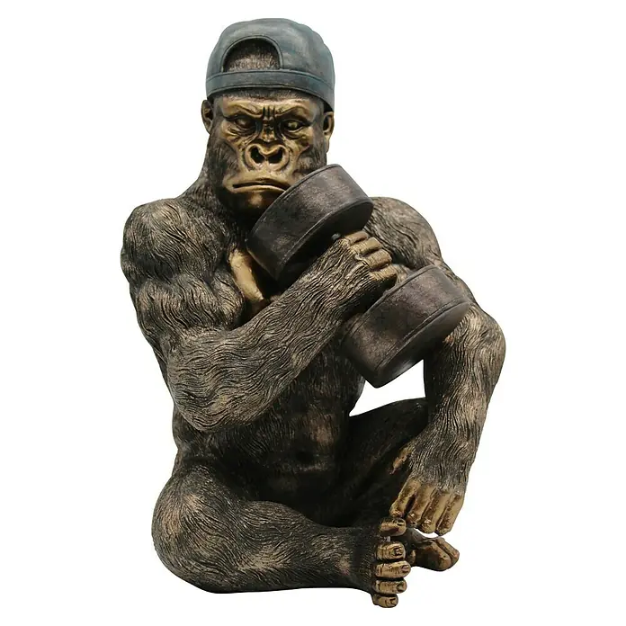 Dekofigur Champion Gorilla - Braun - Vorderansicht
