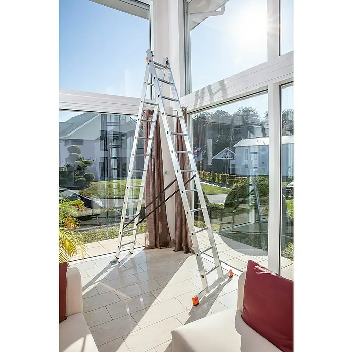 Krause Sprossen-Mehrzweckleiter Dubilo - Aluminium, Arbeitshöhe: 6,85 m, 2 x 12 Sprossen - Stimmungsaufnahme