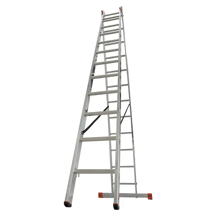 Krause Sprossen-Mehrzweckleiter Dubilo - Aluminium, Arbeitshöhe: 6,85 m, 2 x 12 Sprossen - Diagonale Ansicht