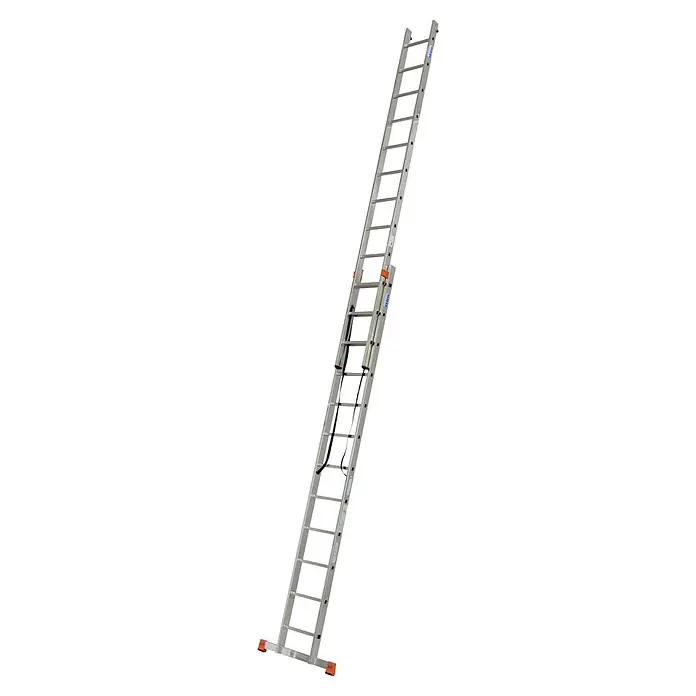 Krause Sprossen-Mehrzweckleiter Dubilo - Aluminium, Arbeitshöhe: 6,85 m, 2 x 12 Sprossen - Diagonale Ansicht