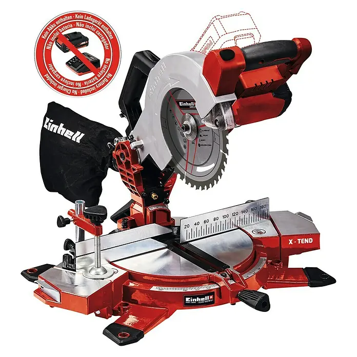 Einhell Power X-Change Akku-Kappzugsäge TE-MS 18/210 - 18 V, Ohne Akku, Durchmesser Sägeblatt: 210 mm, Leerlaufdrehzahl: 3.000 U/min