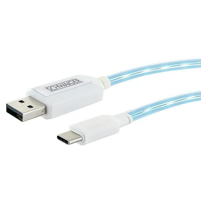 Schwaiger USB-oplaadkabel Type C 3.1 - Wit/blauw, Lengte: 80 cm - Close-up